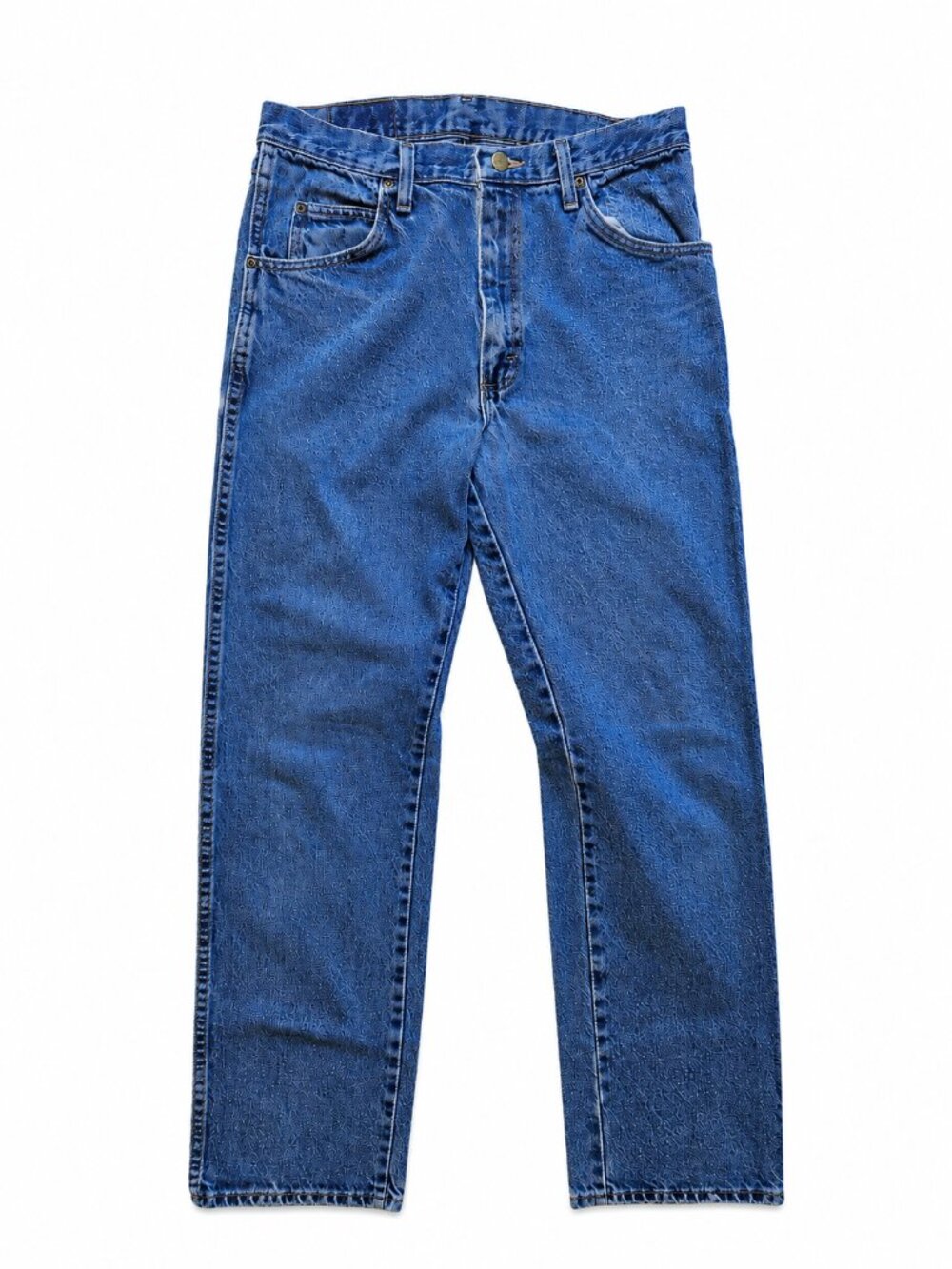 Wrangler Authentic Straight Leg Jeans Men's Approx 32x33 Blue Denim